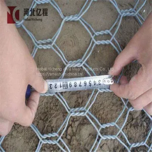 PVC Coated Galvanized Hexagonal Gabion Mesh Woven Gabion Stone Cage thumbnail-4