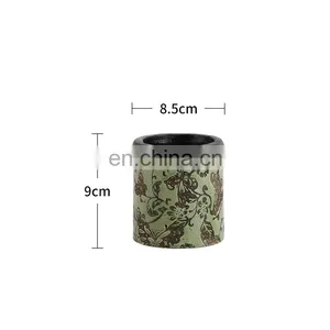 Factory Direct Sale Cheap Butterfly Relief Pattern Design Ceramic Succulent Flower Planters Green for Home Decor thumbnail-4