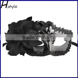 Black Metal Venetian Masquerade Party Mask With Rhinestone MJA100 thumbnail-1