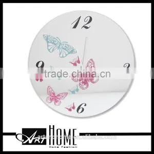 Round Wall Clock Cheap Wall Clock Special Dial Design With Butterfly thumbnail-1