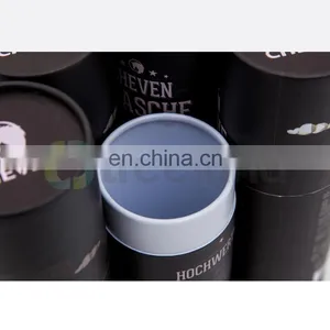 Printed Round Facial Tissue Boxes Paper Skin Care Jar Boxes Black Round Paper Case thumbnail-3