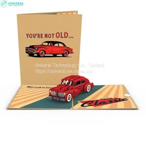Happy Birthday Classic Car 3D Pop-up Card Big Surprising Birthday Blessing Card for Boys thumbnail-2