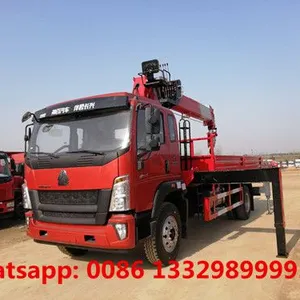 Factory Sale Good Price HOWO 4*2 LHD 6.3T Truck Mounted on Crane Boom for Sale thumbnail-1
