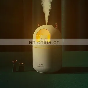2021 Cute Cat New Design Cool Mist Humidifier 300ml Water With Led Lights thumbnail-5