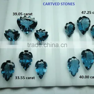 London Blue Topaz Mix Shape Normal Cut Gems Calibrated Rose Cut Fine Cabochon thumbnail-1