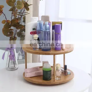Well Designed Spliced 2 Layers Bamboo Makeup Organizer Cosmetic Storage Box Home Storage & Organization thumbnail-3