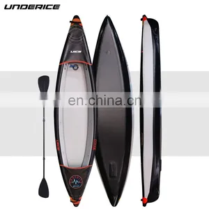 Hot Selling Black Drop Stitch Kayak Inflatable Fishing Kayak Durable Rowing Boats for Surfing Cruising thumbnail-5