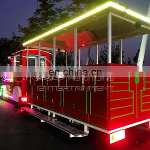 Customized Trackless Train Manufacturer Sightseeing Road Tourist Christmas Trackless Train for Amusement Parks thumbnail-2