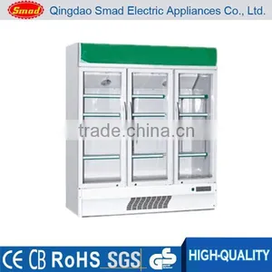 1000L Comercial Three Door Display Upright Beverage Cooler thumbnail-1