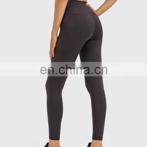 New Wholesale High Waist Tummy Control Yoga Leggings Nude Feeling With Side Pockets Sports Gym Legging Pants Women Yoga Tights thumbnail-4