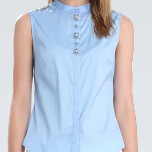 Women's Elegant Sleeveless Shirt thumbnail-1