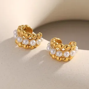 316L Stainless Steel Earrings Gold Plated Waterproof Skin-Friendly Bulk Wholesale for Resellers thumbnail-4