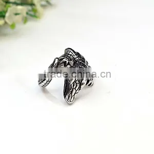 Express Jewelry Punk Stainless Steel Jewelry Handmade Men's Silver Ring thumbnail-2