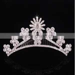 Fashion Sunflower Girls Hair Accessories Jewelry Beauty Crown Pearl Crown for Women thumbnail-4