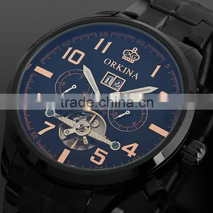 Black Tourbillon Mechanical Watch WM372 Teenage Fahion Watches thumbnail-1