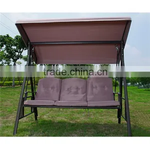 3-seat Garden Patio Shade Swing Hanging Chair Outdoor Canopy Swing Chair thumbnail-2