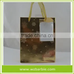 Customized Snowflake Recycable Paper Shopping/Gift Bag With Handle thumbnail-1