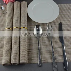 Table Decoration PVC Solid Color Disposable Flaxen Linen Table Placemat 45*30cm thumbnail-2