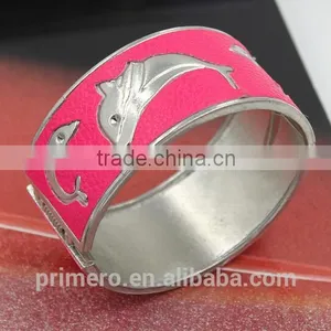 Gypsy Dolphin Gold Color Vintage Enamel Bracelet Bangle Cuff Jewelry For Woman thumbnail-5