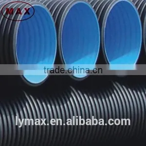 Black HDPE Corrugated Flexible Pipe / Plastic Corrugated Drainage Pipe thumbnail-1