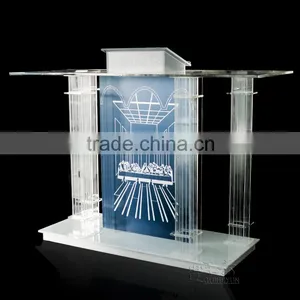 Factory Wholesale Glass Lectern Stand Clear Acrylic Podium thumbnail-4