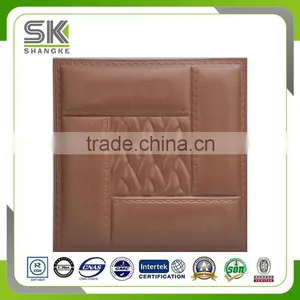 Warm Wall Face Decor Wooden Color 3D Leather Panel For Home thumbnail-1