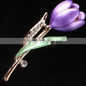 Enamel Personalized Fashion Tulip Flower Brooch thumbnail-2