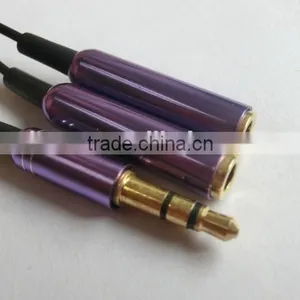 DC3.5 m to 2*female Earphone Splitter Cable With Gold-plated thumbnail-1