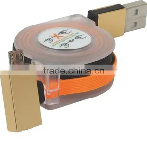 USB Charger Retractable USB Cable Reel Micro USB 2.0 thumbnail-1