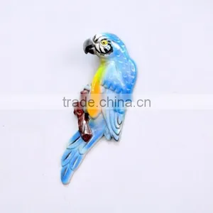 Colorful 5 Inch Plastic Pearl Powder Flat Parrot Animal Fridge Magnet, Animal Homes Craft, Decorative Magnets thumbnail-3