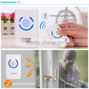 4 In 1 Long Range Wireless Doorbell / PIR Sensor Security Burglar Alarm Door Chime With 5 LED Motion Sensor Emergency Lights thumbnail-5