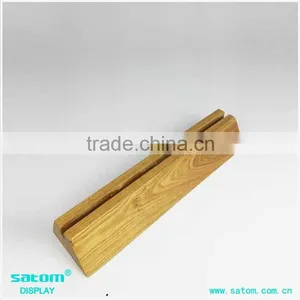 Natural Wood Triangular-shape Wooden Menu Holders thumbnail-1