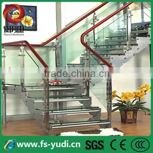 Used House Steel Staircase With Glass Treads thumbnail-1