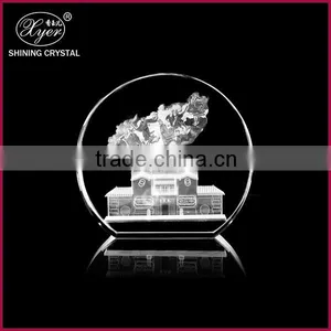 Round Shape 3d Laser Crystal Paperweight thumbnail-1