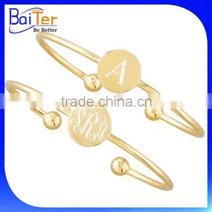 Hot Sale Personalize Stainless Steel 925 Sterling Silver Disc Bangles Bracelets Wholesale Quality Choice thumbnail-4
