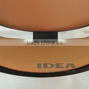Replica Wegner Shell Chair - Black Shell/ Brown Leather Pad thumbnail-4