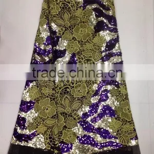 CL6668 New Design Good Price Sequins Lace Fabric, French Lace for 5 Yards thumbnail-2