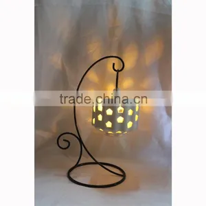 White Ceramic Owl Shaped Tealight Candle Holder thumbnail-5
