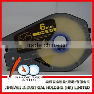 Compatible Camon Tape CH-1106Y 6mm Yellow Label Tape Cable id Label for Cable id Printer Mk2500 thumbnail-1