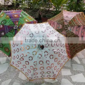 Vintage Handmade Umbrella,embroidered Cotton Umbrellas, Sun Parasols thumbnail-1