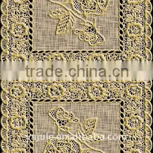 Gold Printed PVC Laced Table Cloth thumbnail-1