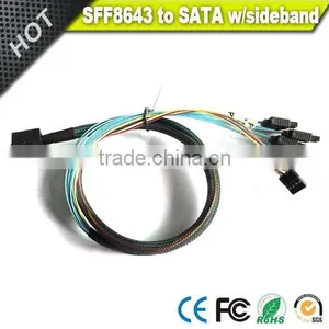 Vision Mini SAS SFF-8643 to SATA 7pin With Sideband SGPIO Cable thumbnail-1