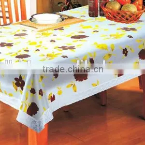 EVA Non-slip Table Cloth With Lace Edge, Printed Table Cloth in Different Size thumbnail-1