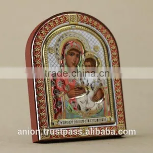 Greek & Russian Orthodox Wooden Icon. Mother God. Hodegetria thumbnail-1