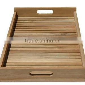 High Quality Best Selling Rectangle Serving Spa Wood Tray Table From Vietnam thumbnail-1