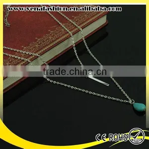 Double Fancy Latest Long Chain Layered Necklace thumbnail-4