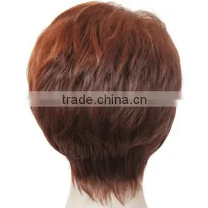 Popular Short Syntehtic Hair Wig Red Color thumbnail-1