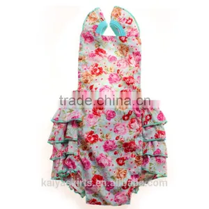 Different Fashionable Baby Wholesale Party Frock Design Ruffle Dress Pattern Elegant New Born Rompers 2016 thumbnail-5
