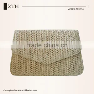 2015 Wholesale Simple Design Vogue Ladies Straw Messenger Bag thumbnail-1
