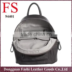 Wholesale China Girls Popular Black PU Leather School Backpacks thumbnail-5